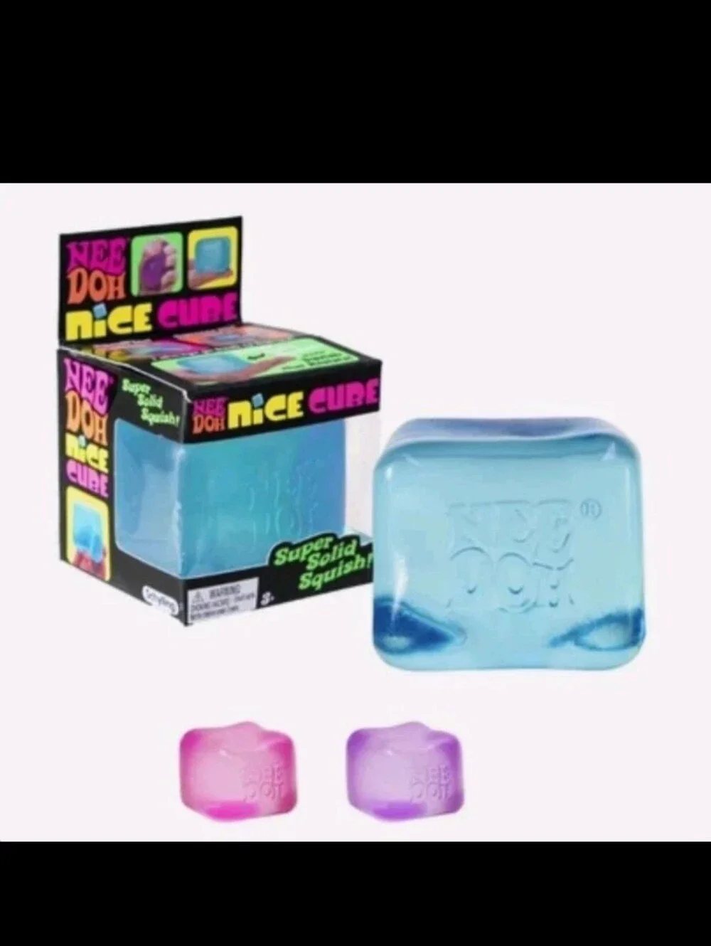 🧊NeeDoh JUMBO❗️Nice Cube - Pink Super Solid Squish Shylling - NEW⚡Y2K NWT